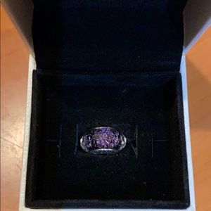 Pandora dark purple shimmer charm, murano glass